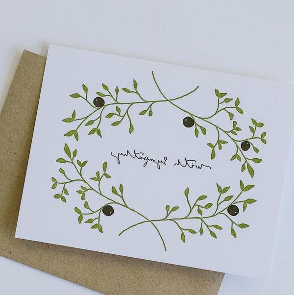 With Sympathy Olive Branches Card